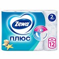 Бумага туалетная 2-х слойная 12 рулонов (12х23 м), СВЕЖЕСТЬ ОКЕАНА, ZEWA Plus, 144136 114752