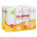 Бумага туалетная бытовая, спайка 24 шт., 2-х слойная, (24х18,5 м), LAIMA, белая, 128719 128719