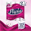 Бумага туалетная бытовая, спайка 32 шт., 3-слойная (32х16,8 м), PAPIA, белая, 5080734 112052