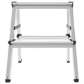 Стремянка алюминиевая двухсторонняя 2х2 ступени, высота площадки 0,43 м, до 150 кг, вес 1,8 кг, НОВАЯ ВЫСОТА, 1120202 609082