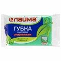 Губка бытовая MEGA, 48х120х86 мм, поролон/абразив, профильная, кафель/уборка/посуда, LAIMA, К1013, 601556 601556