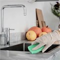 Губки бытовые STANDART, 26х80х53 мм, КОМПЛЕКТ 10 шт., поролон/абразив для посуды/уборки, LAIMA, К002, 601551 601551