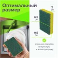 Губки бытовые, 20х95х65 мм, КОМПЛЕКТ 2 шт., ЦЕЛЛЮЛОЗНЫЕ (губчатые) с АБРАЗИВОМ, LAIMA, К1106, 605487 605487