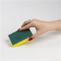 Губки бытовые, 20х95х65 мм, КОМПЛЕКТ 2 шт., ЦЕЛЛЮЛОЗНЫЕ (губчатые) с АБРАЗИВОМ, LAIMA, К1106, 605487 605487