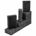 Губки для посуды SQUARE BLACK 98х66х30 мм, КОМПЛЕКТ 10 шт., КРУПНОПОРИСТЫЙ поролон/абразив LAIMA, 608648 608648