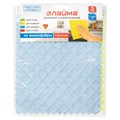 Салфетки из МИКРОФИБРЫ ГУБЧАТЫЕ 17х20 см, КОМПЛЕКТ 3 шт., 3 слоя, ассорти, 440 г/м2, LAIMA, 606657 606657