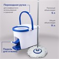 Комплект для уборки: швабра, ведро 11 л/5 л с отжимом и педалью, круглая насадка-липучка, LAIMA, 601459 601459
