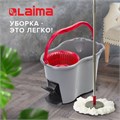 Комплект для уборки: швабра, ведро 14 л/7 л с отжимом и педалью, 2 круглые насадки-кольцо, LAIMA, 603622 603622