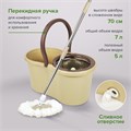 Комплект для уборки: швабра, ведро 7 л/5 л с отжимом центрифуга, 2 насадки, бежевый, LAIMA, 607488 607488