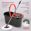 Комплект для уборки: швабра, ведро 7 л/5 л с отжимом центрифуга, 2 насадки, черный, LAIMA, 607487 607487