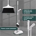 Совок для мусора + щетка на длинных рукоятках 77 см (металл), бело-серый, разборный, LAIMA, 608947 608947
