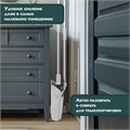 Совок для мусора + щетка на длинных рукоятках 77 см (металл), бело-серый, разборный, LAIMA, 608947 608947