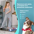 Швабра с флаундером 40 см, черенок 80-120 см, еврорезьба, насадка МОП микрофибра СИНЕЛЬ, индивидуальная упаковка пакет, LAIMA, 606314 606314