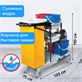 Тележка уборочная BRABIX, ведра 2х20 л, 2х11 л, механический отжим, держатель для мешка, мешок, 2 поддона, 601501 601501