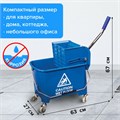 Тележка уборочная BRABIX, ведро 20 л, механический отжим, универсальная для ОФИСА/ДОМА, синяя, 601497 601497