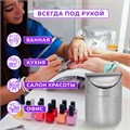Урна настольная 1,2 литра для мусора с качающейся крышкой, d 12х16,5 см, нержавеющая сталь, LAIMA, 601618 601618