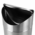 Урна настольная 1,2 литра для мусора с качающейся крышкой, d 12х16,5 см, нержавеющая сталь, LAIMA, 601618 601618