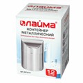 Урна настольная 1,2 литра для мусора с качающейся крышкой, d 12х16,5 см, нержавеющая сталь, LAIMA, 601618 601618
