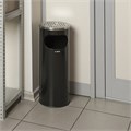 Урна с пепельницей 18 литров, 580х210 мм, нержавеющая сталь, черная, LAIMA PROFESSIONAL, 606298 606298