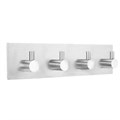Крючки самоклеящиеся универсальные 18х4,5 см, 4 шт. на планке, сталь, серебристые, LAIMA Home, 608787 608787