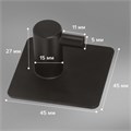 Крючки самоклеящиеся универсальные 4,5x4,5 см, КОМПЛЕКТ 4 шт., сталь, черные, LAIMA Home, 608786 608786
