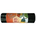 Мешки для мусора 60 л, черные, в рулоне 30 шт., ПНД, 6 мкм, 58х64 см, эконом, КОНЦЕПЦИЯ БЫТА "EcoClean", 2104 603890