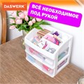 Органайзер для хранения косметики, канцтоваров, мелочей ДВА УРОВНЯ, 20х17х23,5 см, DASWERK, 608478 608478