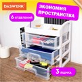 Органайзер для хранения косметики, канцтоваров, мелочей ТРИ УРОВНЯ, 26,6х17*23,5 см, DASWERK, 608477 608477