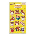 Наклейки зефирные "Корги", многоразовые, 10х15 см, ЮНЛАНДИЯ, 661791 661791
