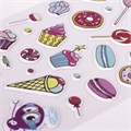 Наклейки зефирные "Сладости", многоразовые, 10х15 см, ЮНЛАНДИЯ, 661800 661800