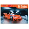 Альбом для рисования А4 20 л., скоба, обложка картон, BRAUBERG, 202х285 мм, "Автомир" (2 вида), 105604 105604