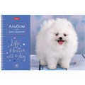 Альбом для рисования А4 40 л., спираль, обложка картон, HATBER, 205х290 мм, "Doggie-Щенки" (4 вида), 067478, 40А4Всп 113081