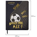 Дневник 1-4 класс 48 л., кожзам (гибкая), печать, фольга, ЮНЛАНДИЯ, "Football", 106159 106159