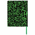 Дневник 1-11 класс 48 л., кожзам (твердая с поролоном), флуоресцентный, BRAUBERG, "ШРИФТ", 105983 105983