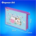 Папка для тетрадей ПИФАГОР А4, 1 отделение, картон/пластик, на молнии, "Cat friends", 272127 272127