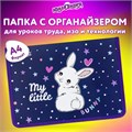 Папка для труда на молнии ЮНЛАНДИЯ А4, 1 отделение, откидная планка, органайзер, "Fluffy tail", 272220 272220