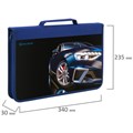 Папка на молнии BRAUBERG А4 с ручкой, с органайзером, 1 отделение, "Super car", 272219 272219