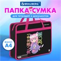 Папка на молнии с ручками BRAUBERG А4, 1 отделение, пластик, 80 мм, "Anime girl", 272162 272162