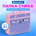 Папка на молнии с ручками BRAUBERG А4, 1 отделение, пластик, 80 мм, "Meow", 272163 272163