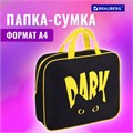 Папка на молнии с ручками BRAUBERG А4, 1 отделение, полиэстер, 80 мм, "Dark cat", 272178 272178