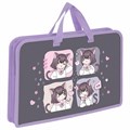 Папка на молнии с ручками ЮНЛАНДИЯ А4, 1 отделение, пластик, ширина 45 мм, "Anime dreamer", 273357 273357