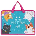 Папка на молнии с ручками ЮНЛАНДИЯ А4, 1 отделение, пластик, ширина 45 мм, "Cat gang", 272148 272148