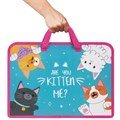 Папка на молнии с ручками ЮНЛАНДИЯ А4, 1 отделение, пластик, ширина 45 мм, "Cat gang", 272148 272148
