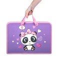 Папка на молнии с ручками ЮНЛАНДИЯ А4, 1 отделение, пластик, ширина 45 мм, "Sweet Panda", 271456 271456
