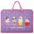 Папка на молнии с ручками ЮНЛАНДИЯ А4, 1 отделение, пластик, ширина 45 мм, "Sweet", 270947 270947