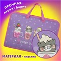 Папка на молнии с ручками ЮНЛАНДИЯ А4, 1 отделение, пластик, ширина 45 мм, "Sweet", 270947 270947