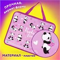 Папка на молнии с ручками ЮНЛАНДИЯ А4, 1 отделение, пластик, ширина 80 мм, "Pandamania", 271461 271461
