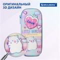 Пенал BRAUBERG, 1 отделение, 1 откидная планка, EVA 3D, 22х10х5 см, "Humster", 270702 270702