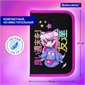 Пенал BRAUBERG, 1 отделение, 1 откидная планка, полиэстер, 21х14 см, "Anime girl", 272323 272323