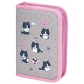 Пенал BRAUBERG, 1 отделение, полиэстер, 21х14 см, "Cat patches", 272327 272327